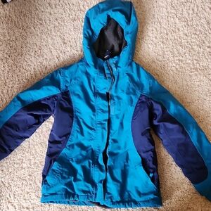 Lands' End Kids' Teal and Navy Raincoat/ Winter Jacket